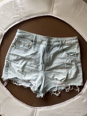 PacSun Light Blue Distressed Denim Cutoff Shorts
